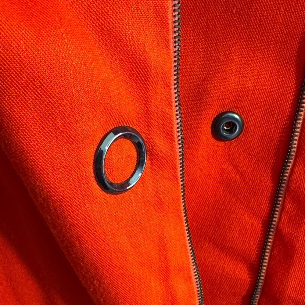 NWOT St. John Vibrant Red Linen/Silk Blend Bomber Style Jacket Zipper and Snaps - Picture 8 of 15